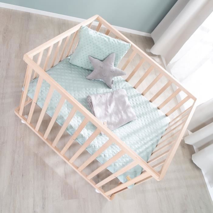 ROBA Baby Playpen - 75 x 100 cm - 'Roba Style' Playmat - Natural Wood