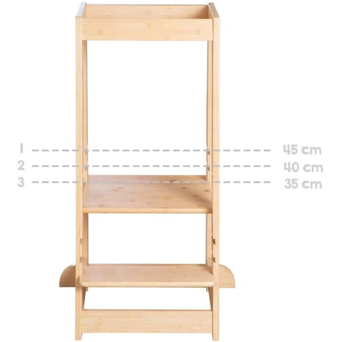 ROBA Montessori Learning Tower - FSC Certified Bamboo - Adjustable to 3 Height Levels