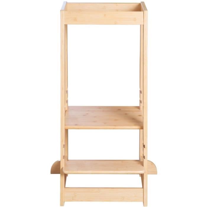 ROBA Montessori Learning Tower - FSC Certified Bamboo - Adjustable to 3 Height Levels