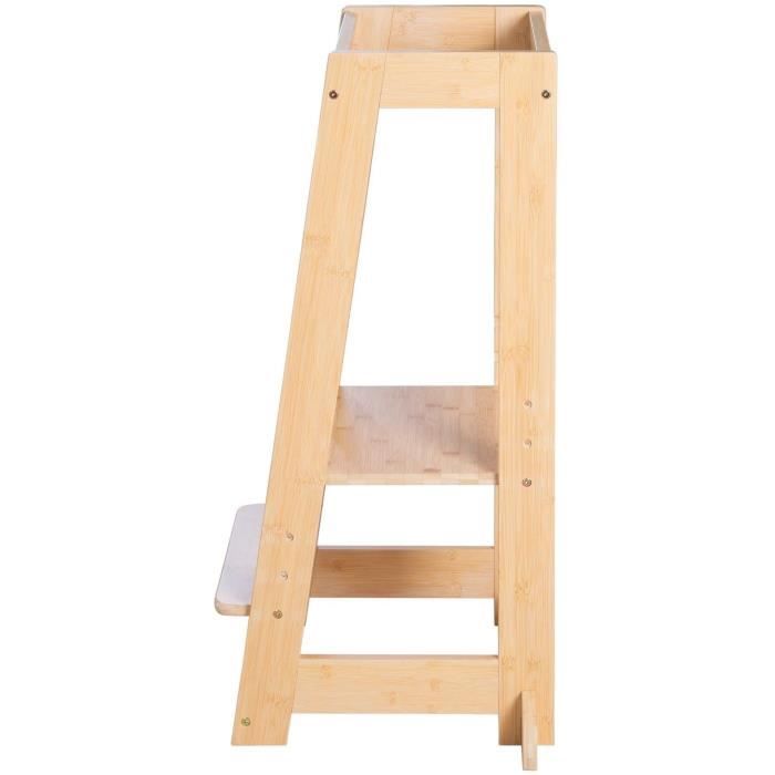 ROBA Montessori Learning Tower - FSC Certified Bamboo - Adjustable to 3 Height Levels