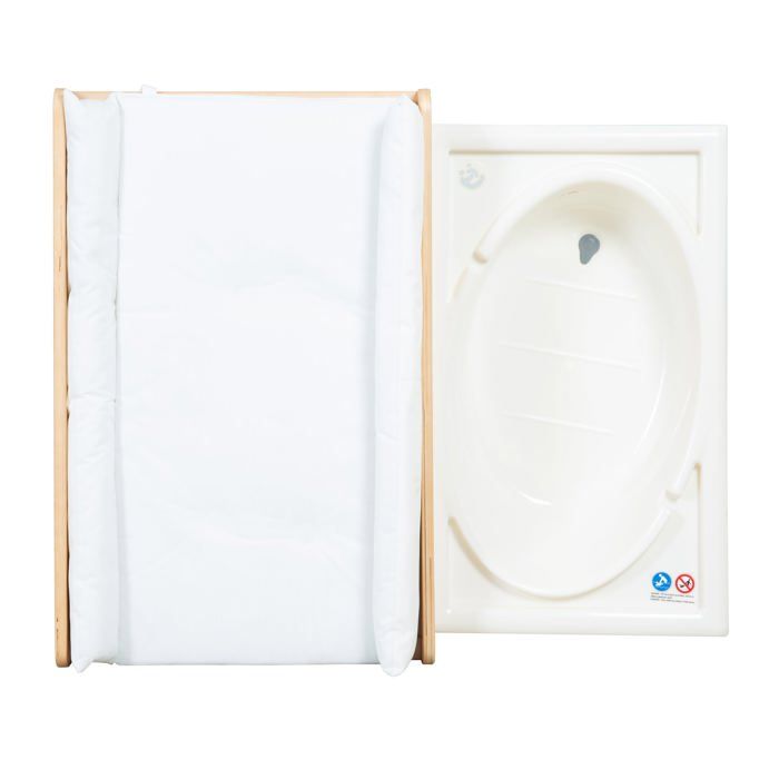 ROBA Extendable Changing Table with Bathtub - BABY POOL - Natural Wood