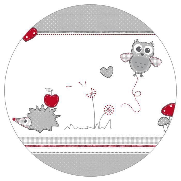 ROBA Baby Playpen - 100x75 cm - Adam and Eule Owl Print Playmat - White Wood