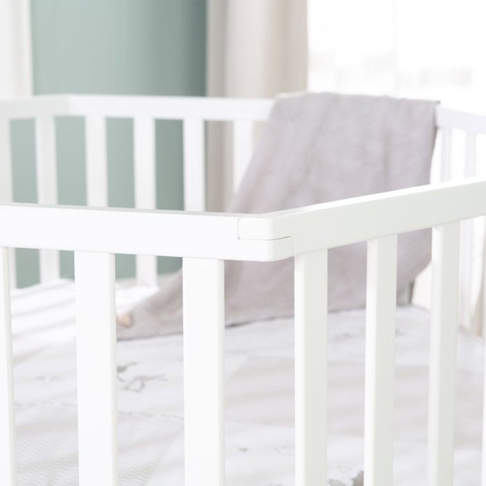 ROBA Hexagonal Playpen - FOX & BUNNY - From Birth up to 15 kg - Adjustable - Wheels - White Lacquered