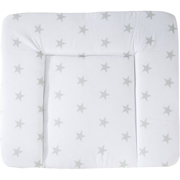 ROBA Changing Mat - LITTLE STARS - 85x75 cm - White with Grey Stars