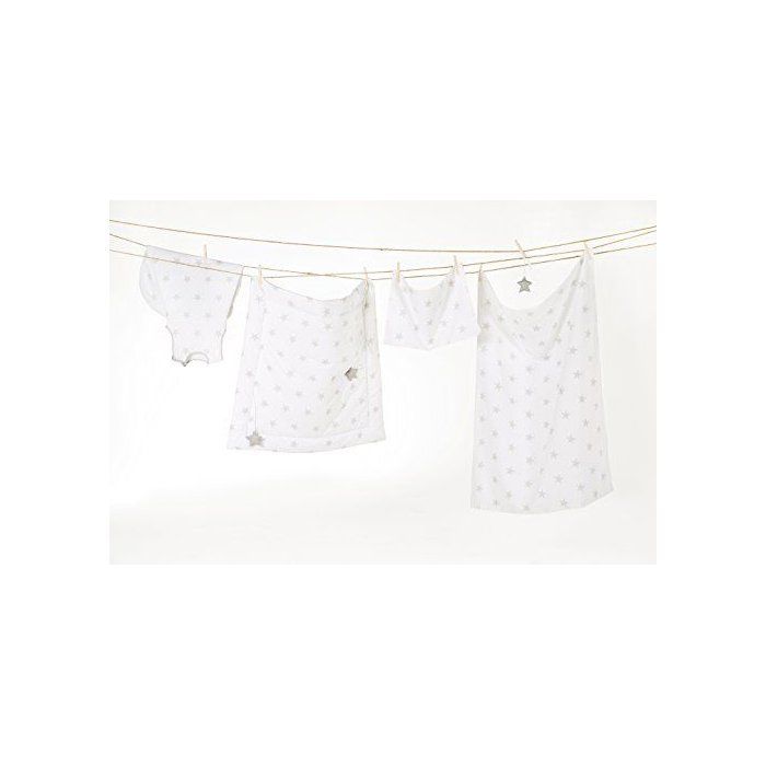 ROBA Changing Mat - LITTLE STARS - 85x75 cm - White with Grey Stars