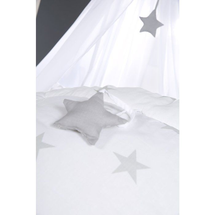 ROBA Changing Mat - LITTLE STARS - 85x75 cm - White with Grey Stars