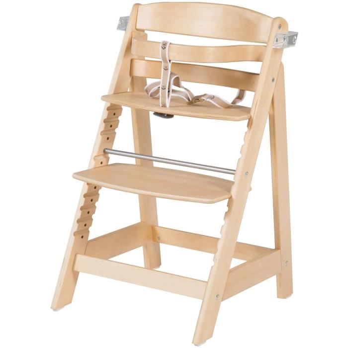 ROBA Convertible High Chair - SIT UP CLICK & FUN - Natural Wood - Removable Tray - Up to 70 kg
