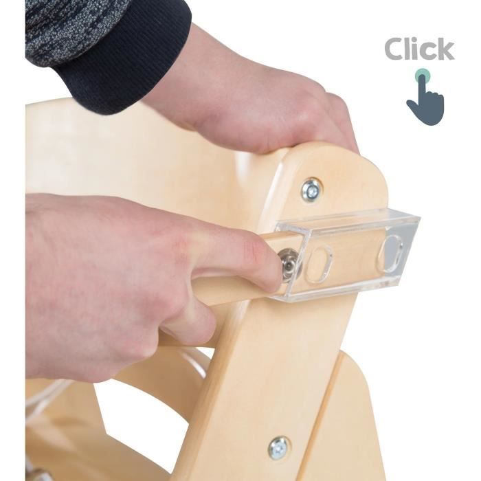 ROBA Convertible High Chair - SIT UP CLICK & FUN - Natural Wood - Removable Tray - Up to 70 kg