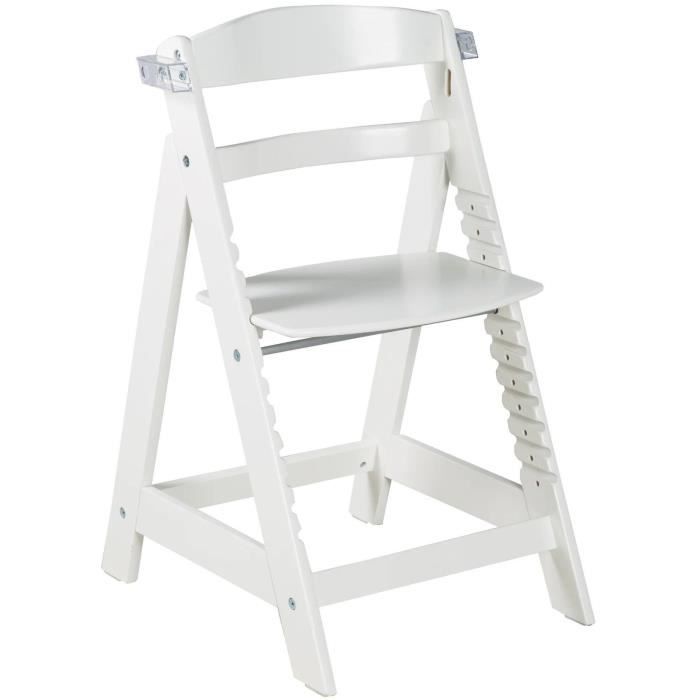 ROBA Convertible High Chair - SIT UP CLICK & FUN - White Lacquered Wood - Removable Tray - Up to 70 kg