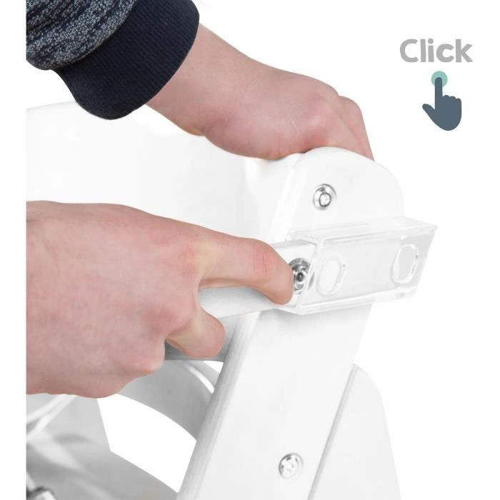 ROBA Convertible High Chair - SIT UP CLICK & FUN - White Lacquered Wood - Removable Tray - Up to 70 kg