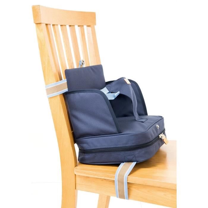 ROBA Baby Booster Seat - Foldable, Inflatable Cushion, Adjustable Belt - Navy Blue