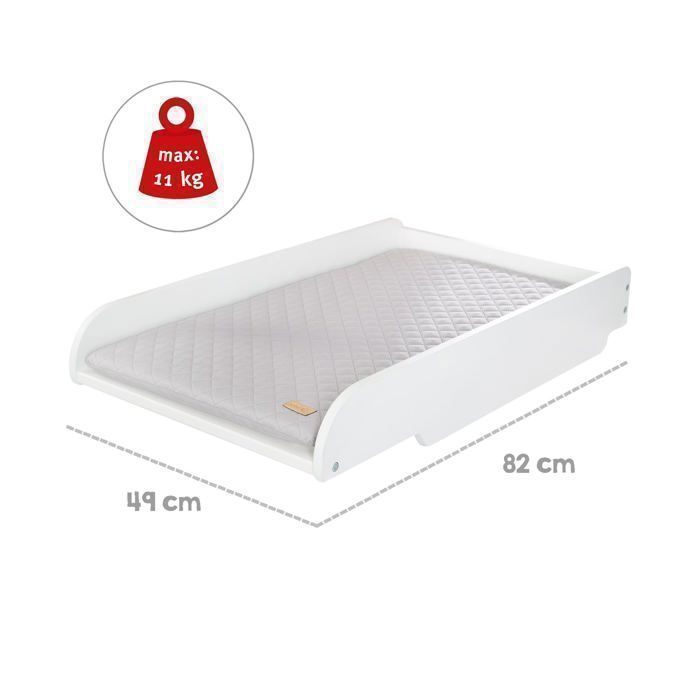 ROBA Changing Table + 'Roba Style' Mattress - White/ Grey