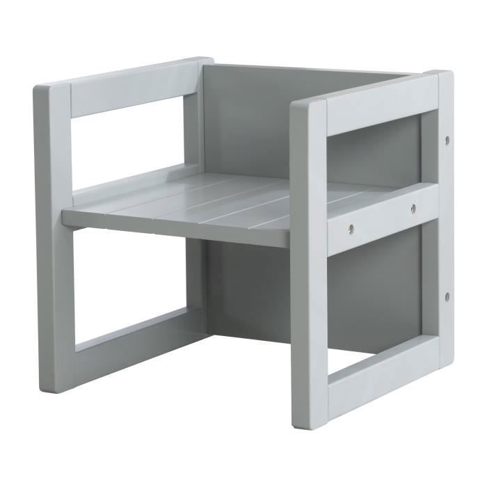 ROBA Adjustable Children's Stool - 3 Heights - Country Style - Grey