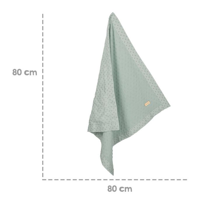 ROBA Organic Baby Blanket - Lil Planet - 80 x 80 cm - GOTS Certified - Polka Dot Pattern - Green