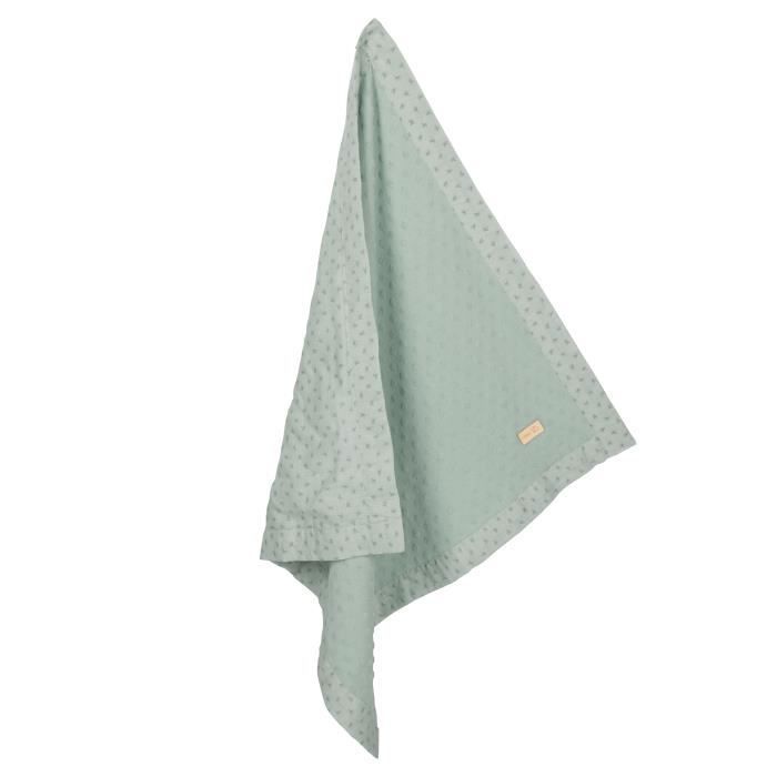 ROBA Organic Baby Blanket - Lil Planet - 80 x 80 cm - GOTS Certified - Polka Dot Pattern - Green