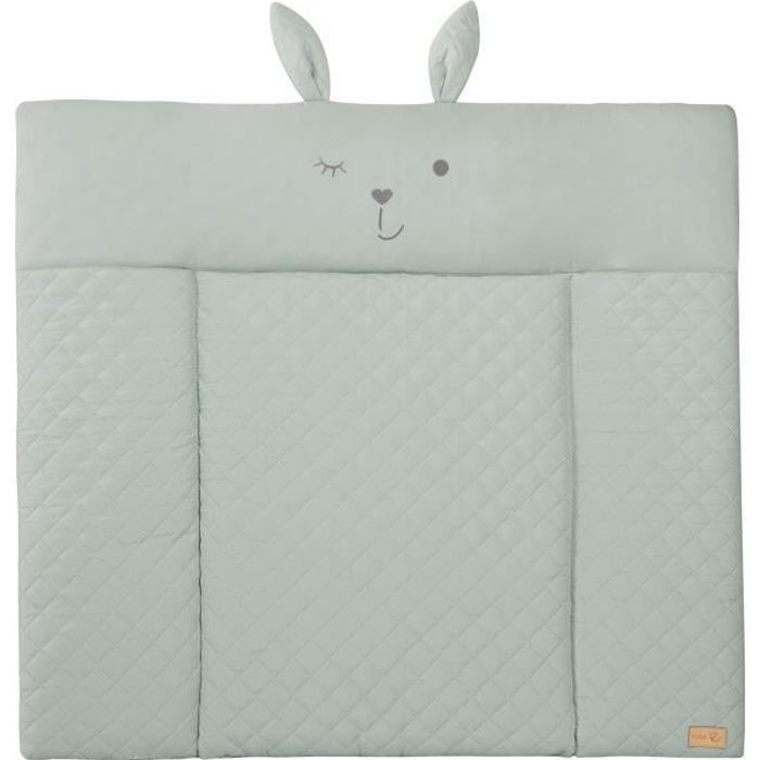ROBA Changing Mat - Rabbit Face - 85x75 cm - Frosted Green