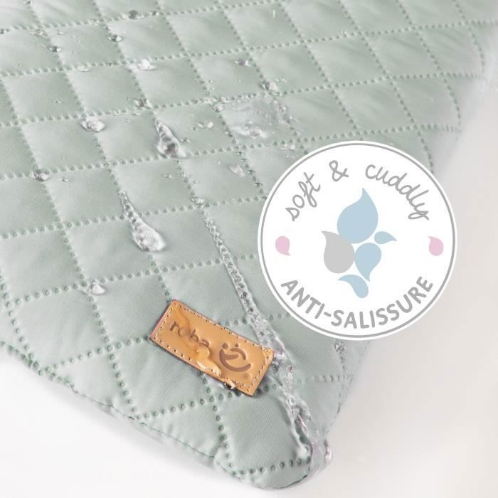 ROBA Changing Mat - Rabbit Face - 85x75 cm - Frosted Green