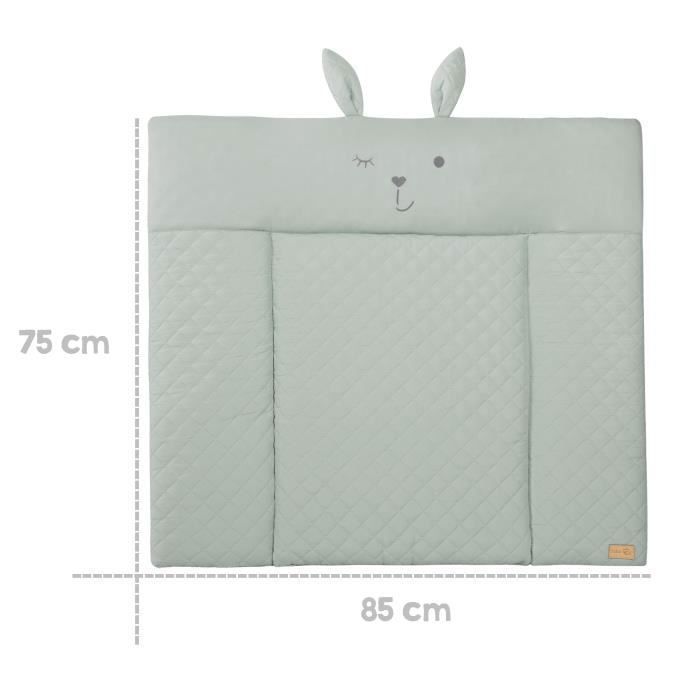 ROBA Changing Mat - Rabbit Face - 85x75 cm - Frosted Green