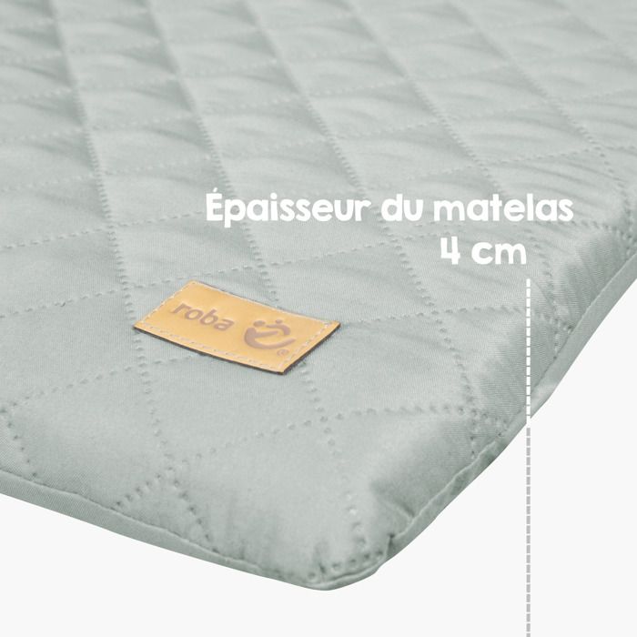 ROBA Changing Mat - Rabbit Face - 85x75 cm - Frosted Green