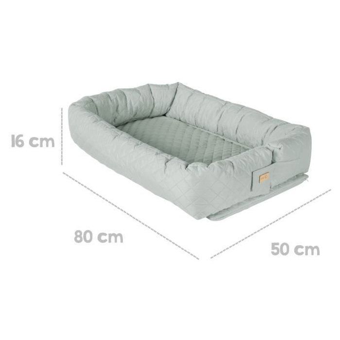 3-in-1 Baby Nest - ROBA - Travel cot, cot bumper or changing mat - Frosted Green