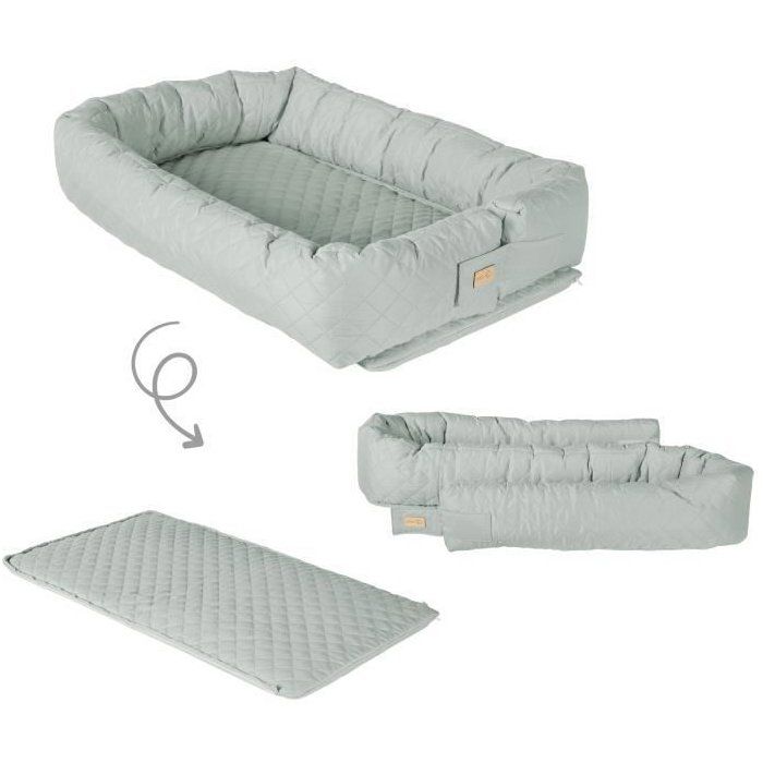3-in-1 Baby Nest - ROBA - Travel cot, cot bumper or changing mat - Frosted Green