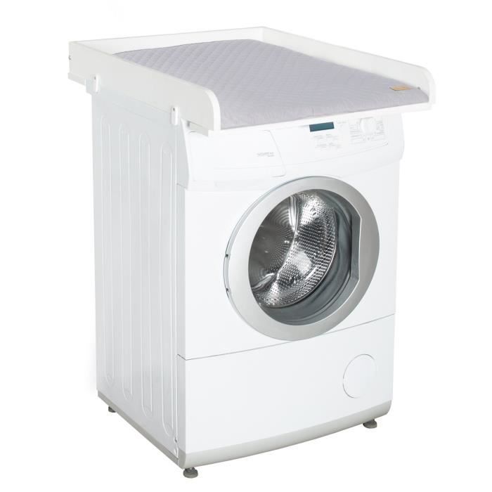 ROBA Changing Table for Washing Machines - Grey 'Roba Style' Mattress Included - White Wood