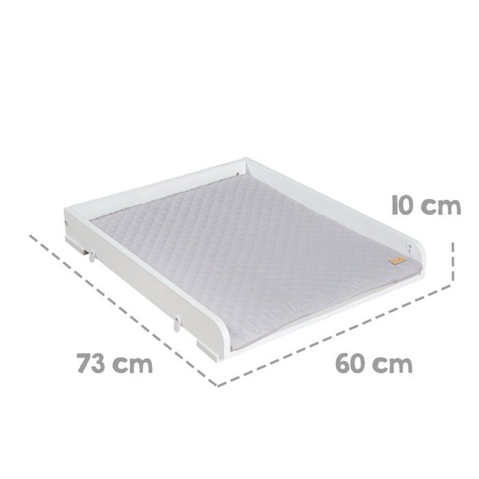 ROBA Changing Table for Washing Machines - Grey 'Roba Style' Mattress Included - White Wood