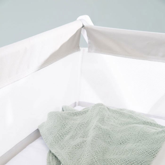 Folding Co-Sleeping Crib - ROBA - Canvas and Mesh - 90 x 45 cm - Grey/ White