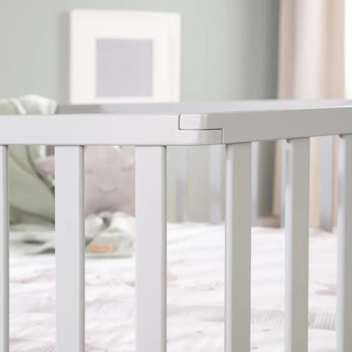 ROBA Hexagonal Baby Playpen - STERNENZAUBER - Padded Cover - Grey Lacquered Wood