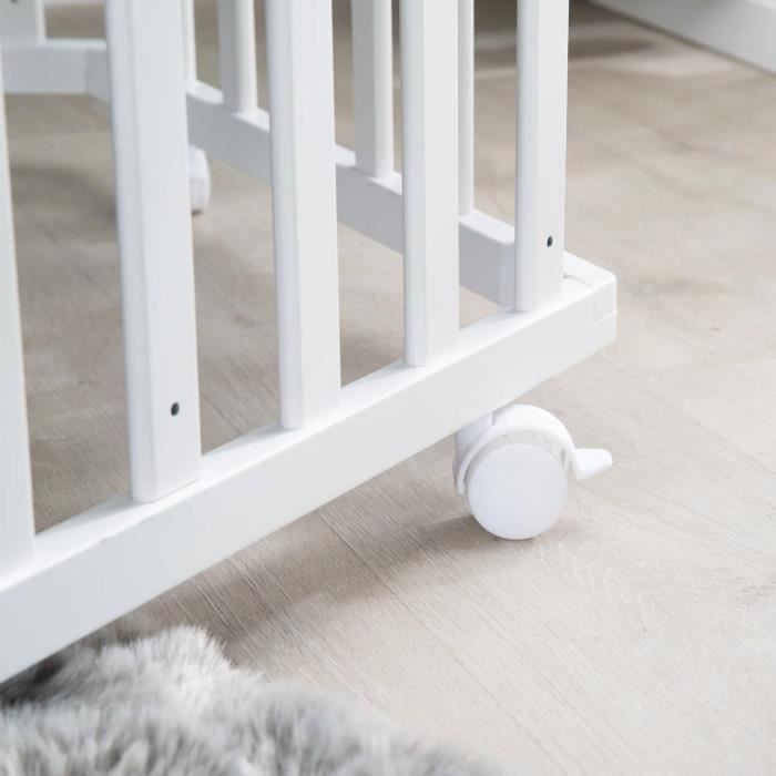 ROBA Hexagonal Baby Playpen - STERNENZAUBER - Padded Cover - Grey Lacquered Wood