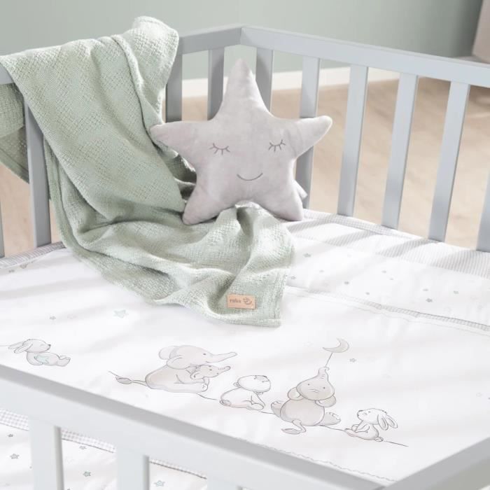 ROBA Hexagonal Baby Playpen - STERNENZAUBER - Padded Cover - Grey Lacquered Wood