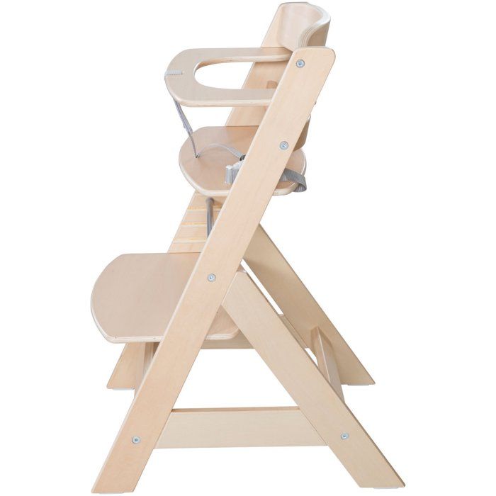ROBA Convertible High Chair - Natural Wood - Organizer Set Included - From 6 Months up to 70 kg