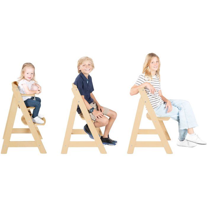 ROBA Convertible High Chair - Natural Wood - Organizer Set Included - From 6 Months up to 70 kg