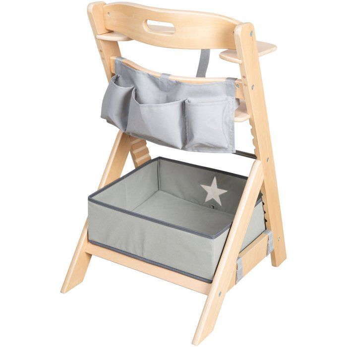 ROBA Convertible High Chair - Natural Wood - Organizer Set Included - From 6 Months up to 70 kg