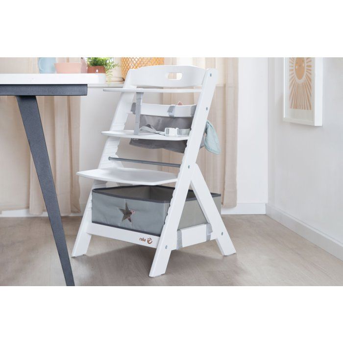 ROBA Convertible High Chair - White - Organizer Set Included - From 6 Months up to 70 kg