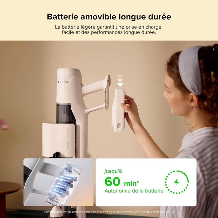 ROBOROCK H60 HUB Cordless Stick Vacuum Cleaner - Automatic Emptying Station - 60 Min - 115 AW