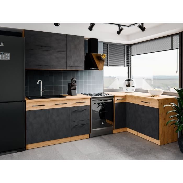 ROCK Wall Cabinet - Lancelot Oak and Matera Grey - 1 Door - W 40 x H 72 cm W40 H72