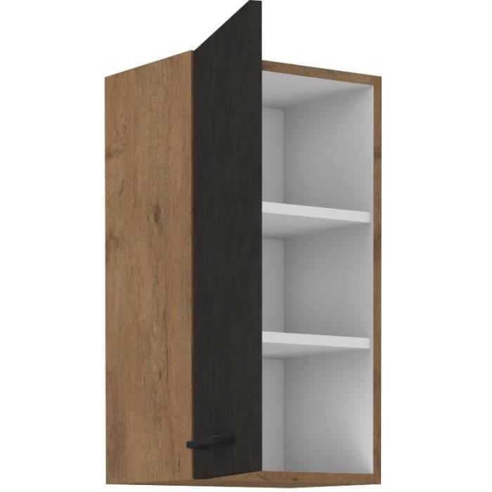 ROCK Wall Cabinet - Lancelot Oak and Matera Grey - 1 Door - W 40 x H 72 cm W40 H72