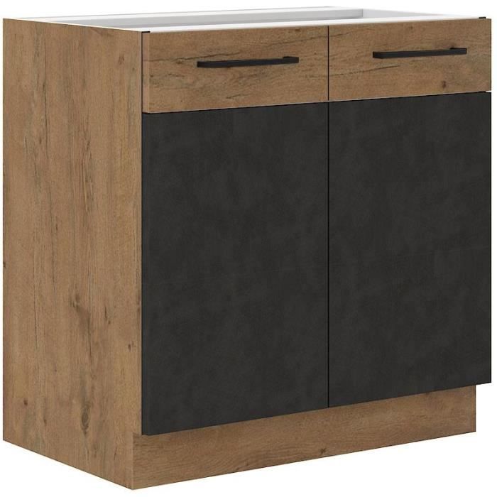ROCK Under-Sink Unit Melamine Lancelot Oak 1 Door L80 x H82 cm