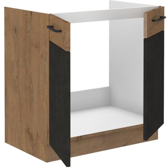 ROCK Under-Sink Unit Melamine Lancelot Oak 1 Door L80 x H82 cm