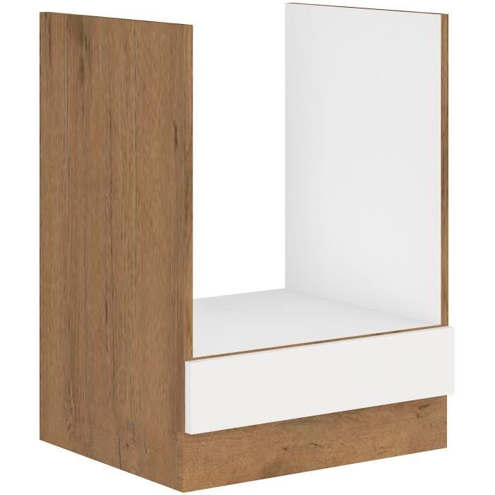 ROCK Low Oven Cabinet Lancelot Oak Glossy White 60 cm