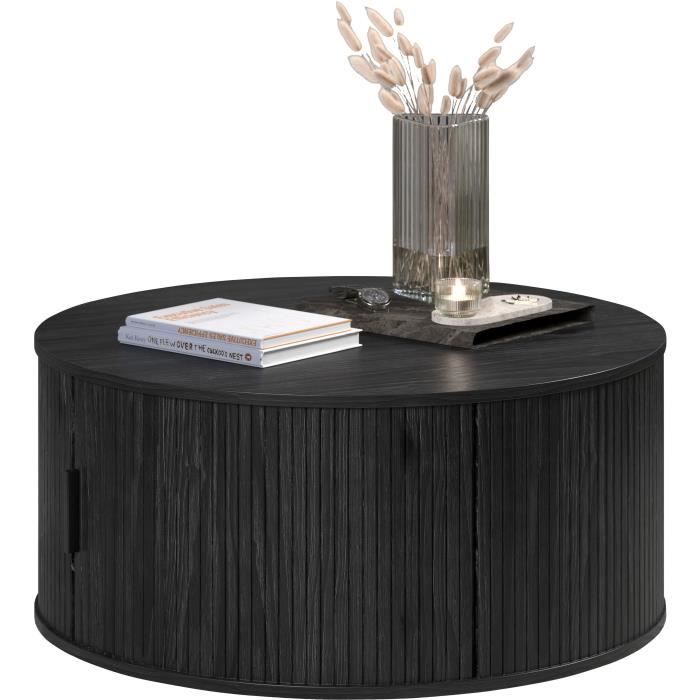 RONIN Round Coffee Table - MDF - Black - Diameter 80 cm - Height 36 cm