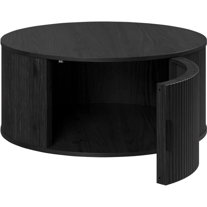 RONIN Round Coffee Table - MDF - Black - Diameter 80 cm - Height 36 cm