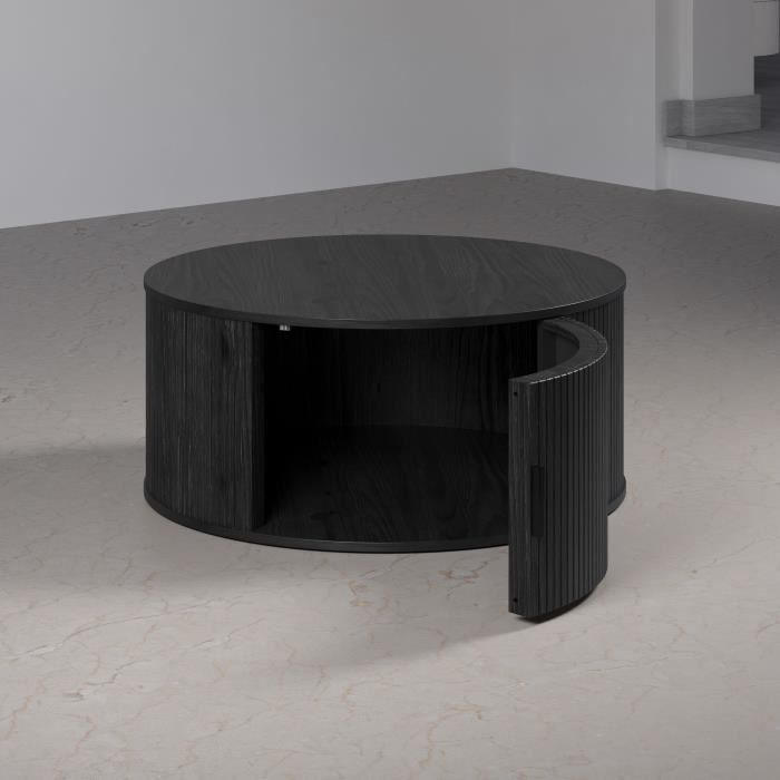 RONIN Round Coffee Table - MDF - Black - Diameter 80 cm - Height 36 cm