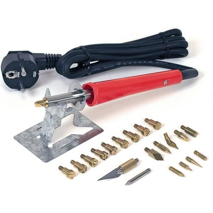 ROTHENBERGER Complete Pyrography Kit - Red - Ideal for Woodworking