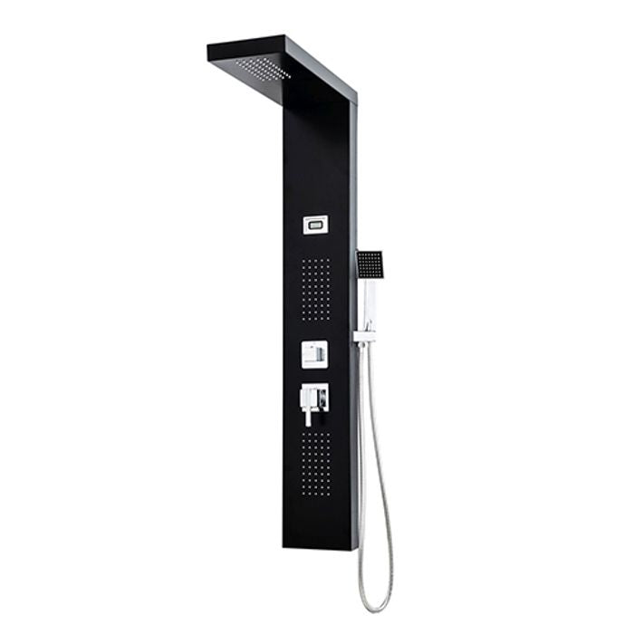 ROUSSEAU Torquay Hydromassage Shower Column - Black - LED Display