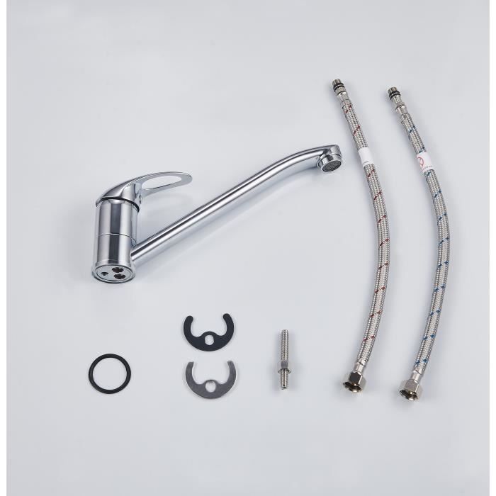 EDOUARD ROUSSEAU Kitchen Sink Mixer Tap - Joker - Chrome - Reduced Flow - Swivel Spout