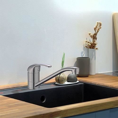 EDOUARD ROUSSEAU Kitchen Sink Mixer Tap - Cardiff - Chrome - Flow-Reducing Aerator