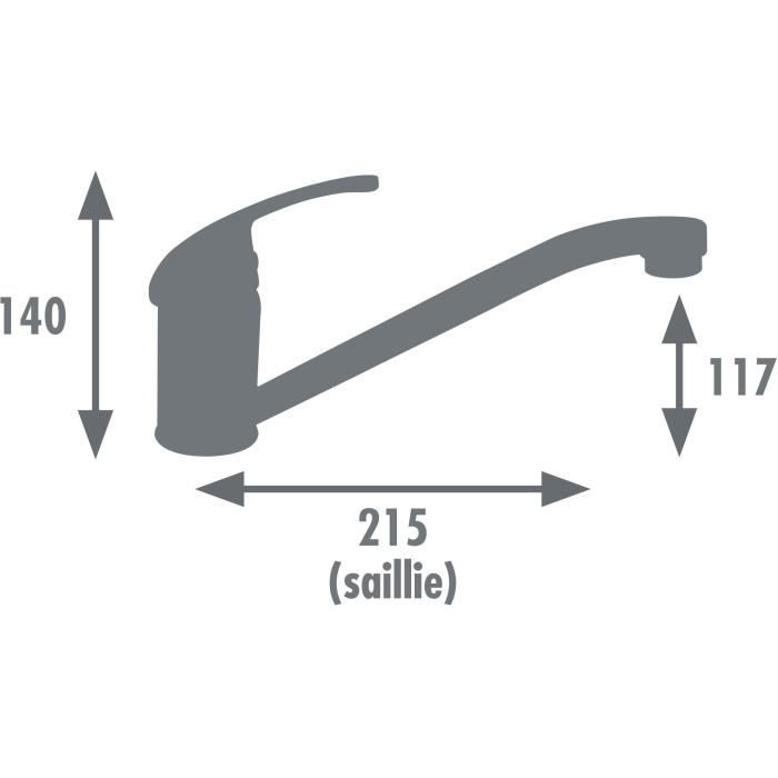 EDOUARD ROUSSEAU Kitchen Sink Mixer Tap - Cardiff - Chrome - Flow-Reducing Aerator