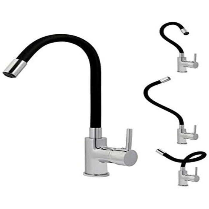 Edouard Rousseau - KOBEN Shape Memory Kitchen Mixer Tap - Black/ Chrome